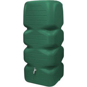 Garantia Gartentank Cubus 1000 l, dunkelgrün, mit Wasserhahn, für Garten oder Keller.