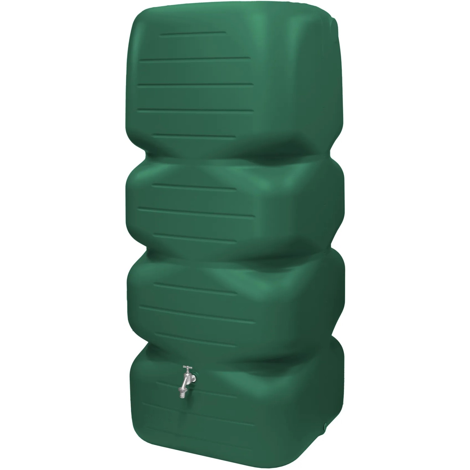 Garantia Gartentank Cubus 1000 l, dunkelgrün, mit Wasserhahn, für Garten oder Keller.