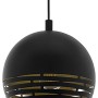 Schwarze Eglo Pendelleuchte Camastra mit goldenen Cut-Outs für E27 Leuchtmittel.