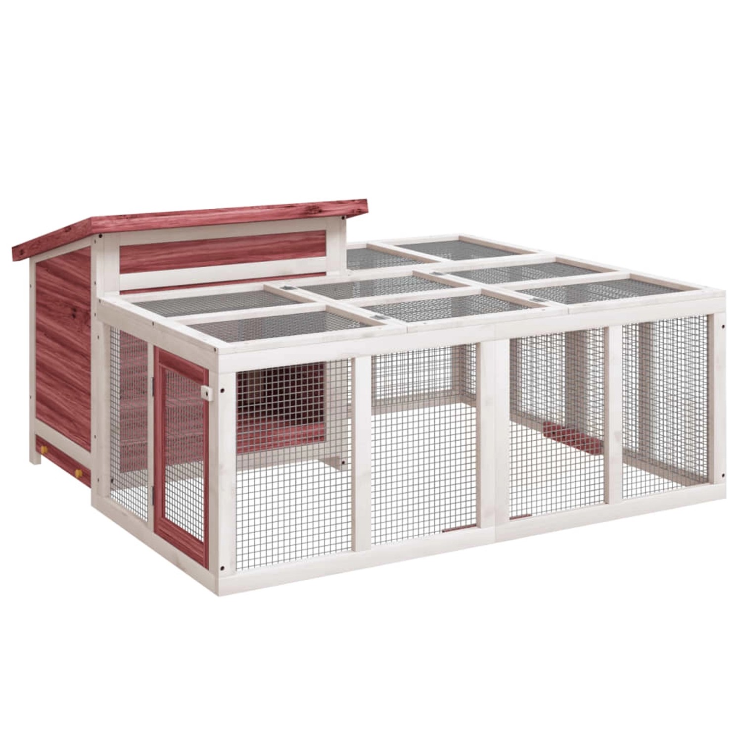 vidaXL Kaninchenstall Mokka 144x123x67,5 cm Massivholz Kiefer günstig online kaufen