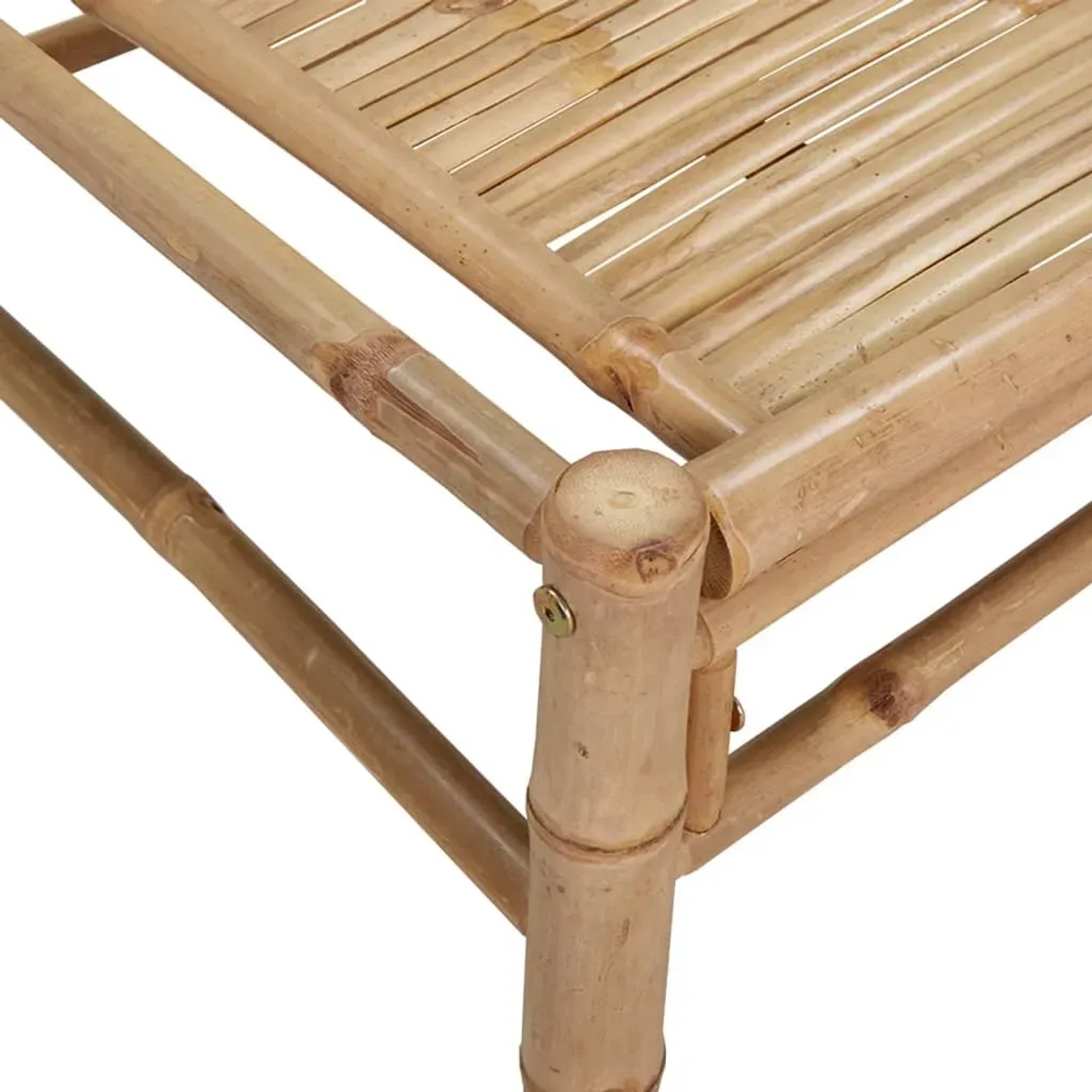 Detailansicht Bambus-Gestell vom vidaXL Garten-Lounge-Set. Gartenmöbel aus naturbelassenem Bambus.