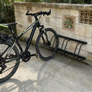 Relaxdays Fahrradständer Stahl Schwarz für 4 Fahrräder Boden und Wandmontage 27 cm x 101 cm x 24 cm