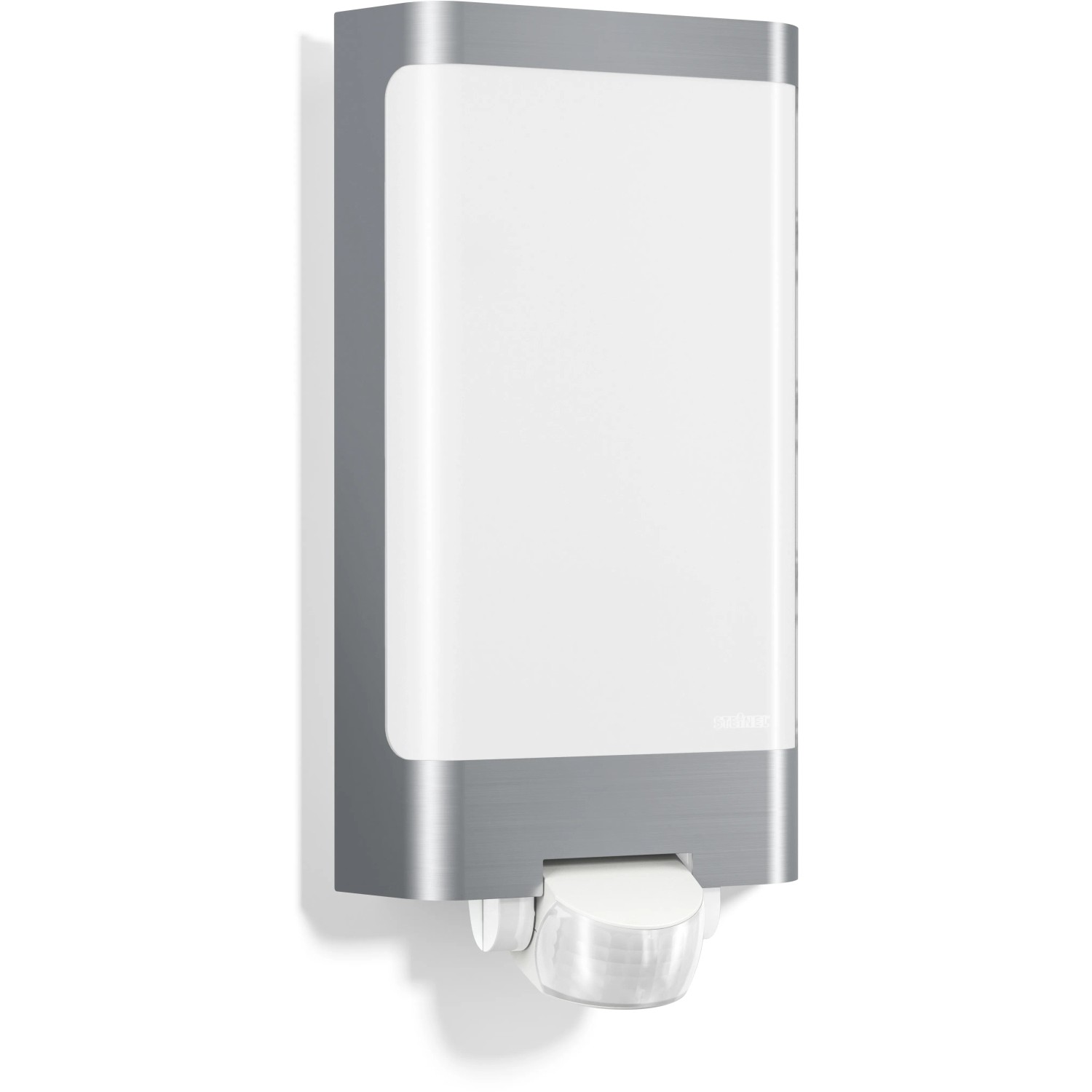 Steinel LED-Außenwandleuchte L 240 S Edelstahl mit Bewegungsmelder.