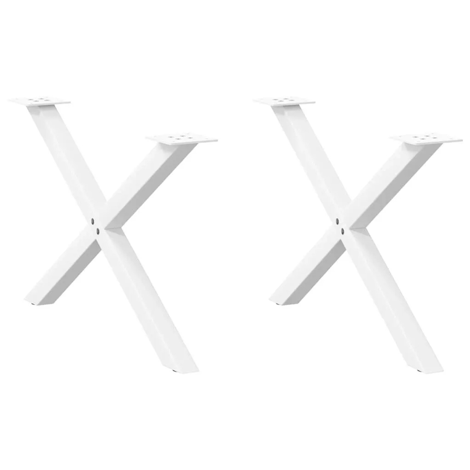 vidaXL Couchtischbeine X-Form 2 Stk Weiß 70x42-43 cm Stahl 4012905 günstig online kaufen