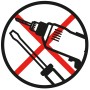 Symbol: Gardinia Klemmstange Montage ohne Bohren/Schrauben nicht erlaubt.