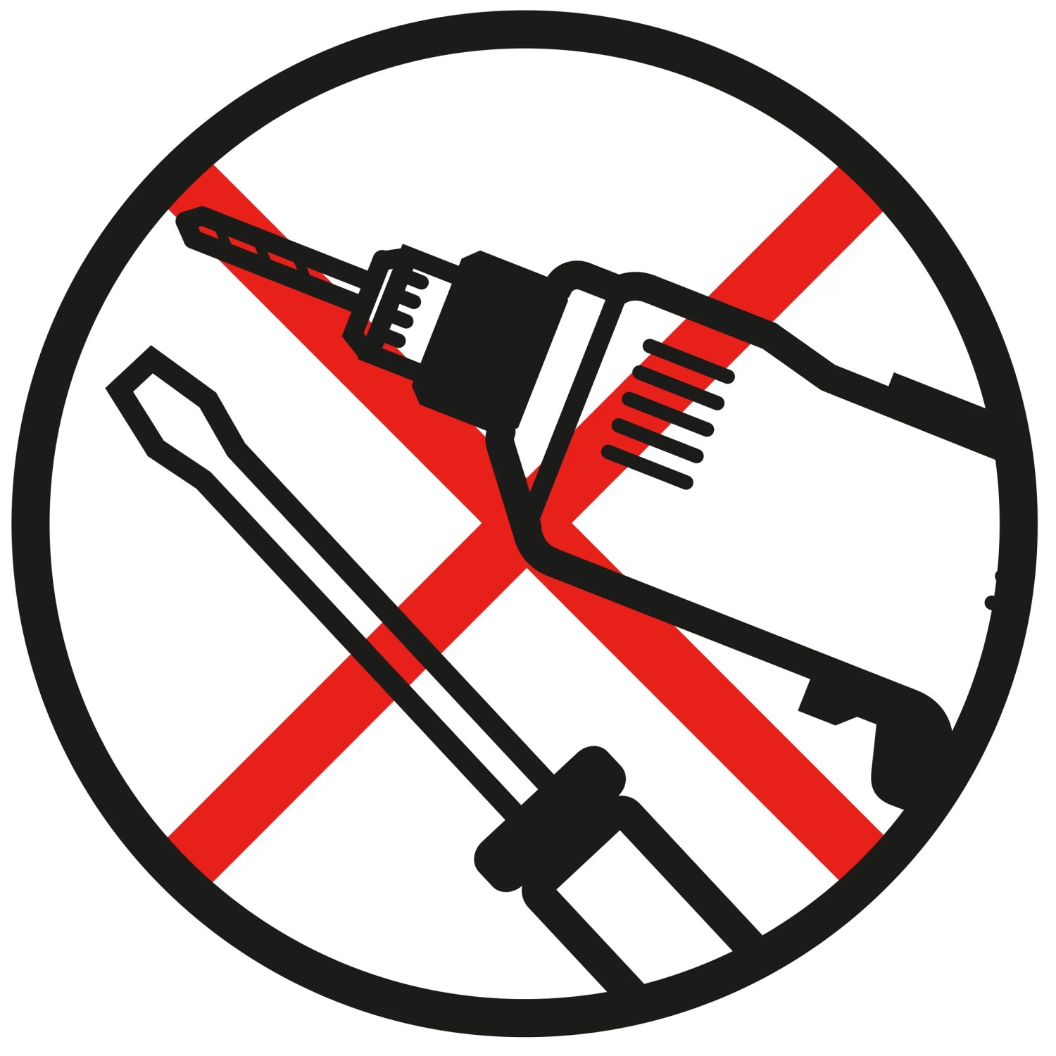 Symbol: Gardinia Klemmstange Montage ohne Bohren/Schrauben nicht erlaubt.