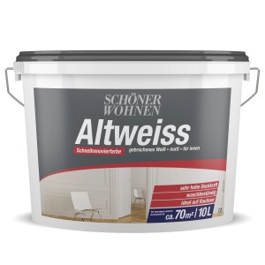 Eimer Schöner Wohnen Altweiss, matte Wandfarbe, 10 l. Ideal für Raufaser und Renovierungen.