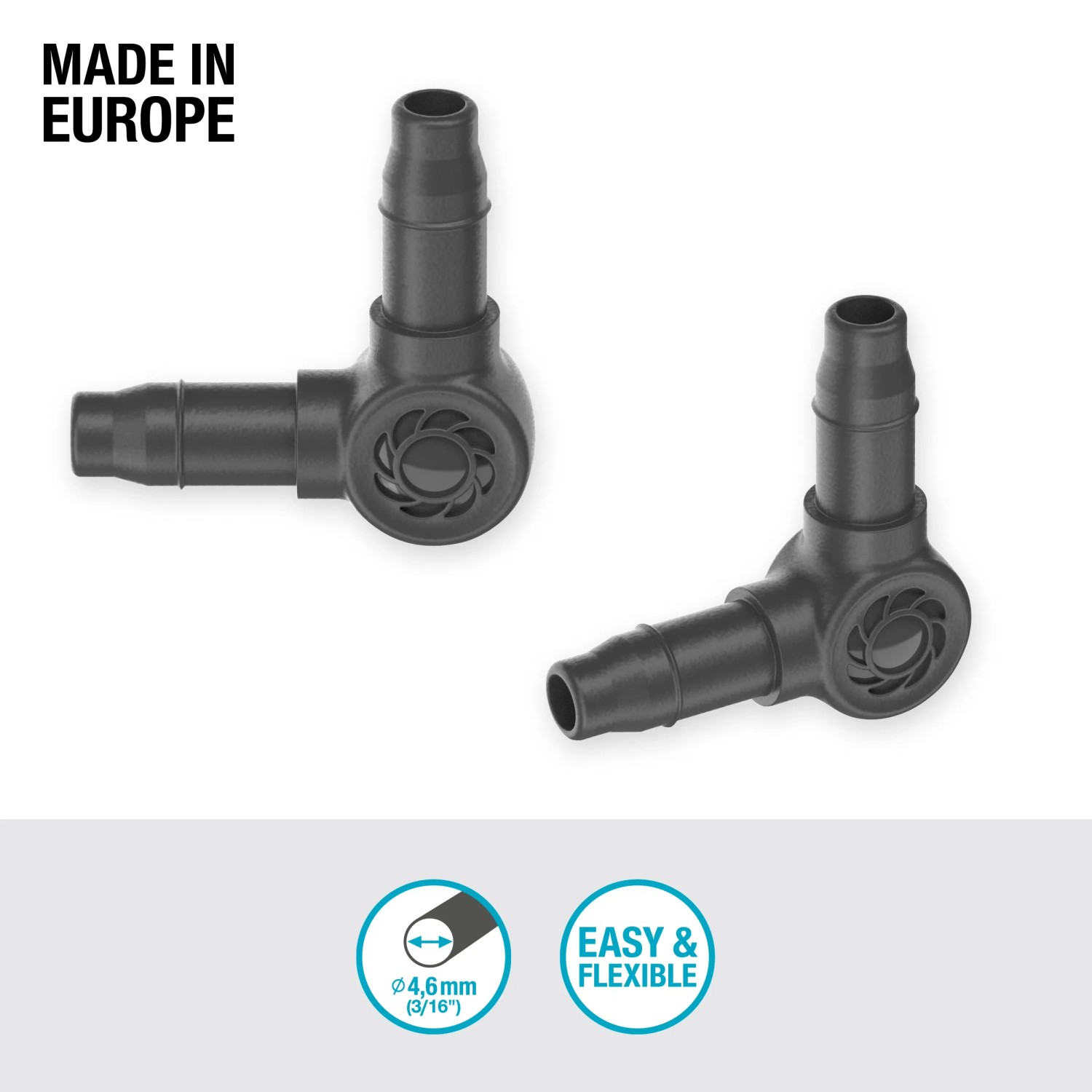 Gardena L-Stücke (10 Stk.) für 4,6 mm Micro-Drip-System Verteiler- oder Tropfrohre.