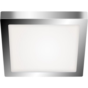 Quadratische Briloner LED-Deckenlampe mit Chromrahmen für Innenräume.