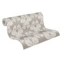 Rolle PROFHOME Textiltapete mit Barock Muster in Grau und Beige.