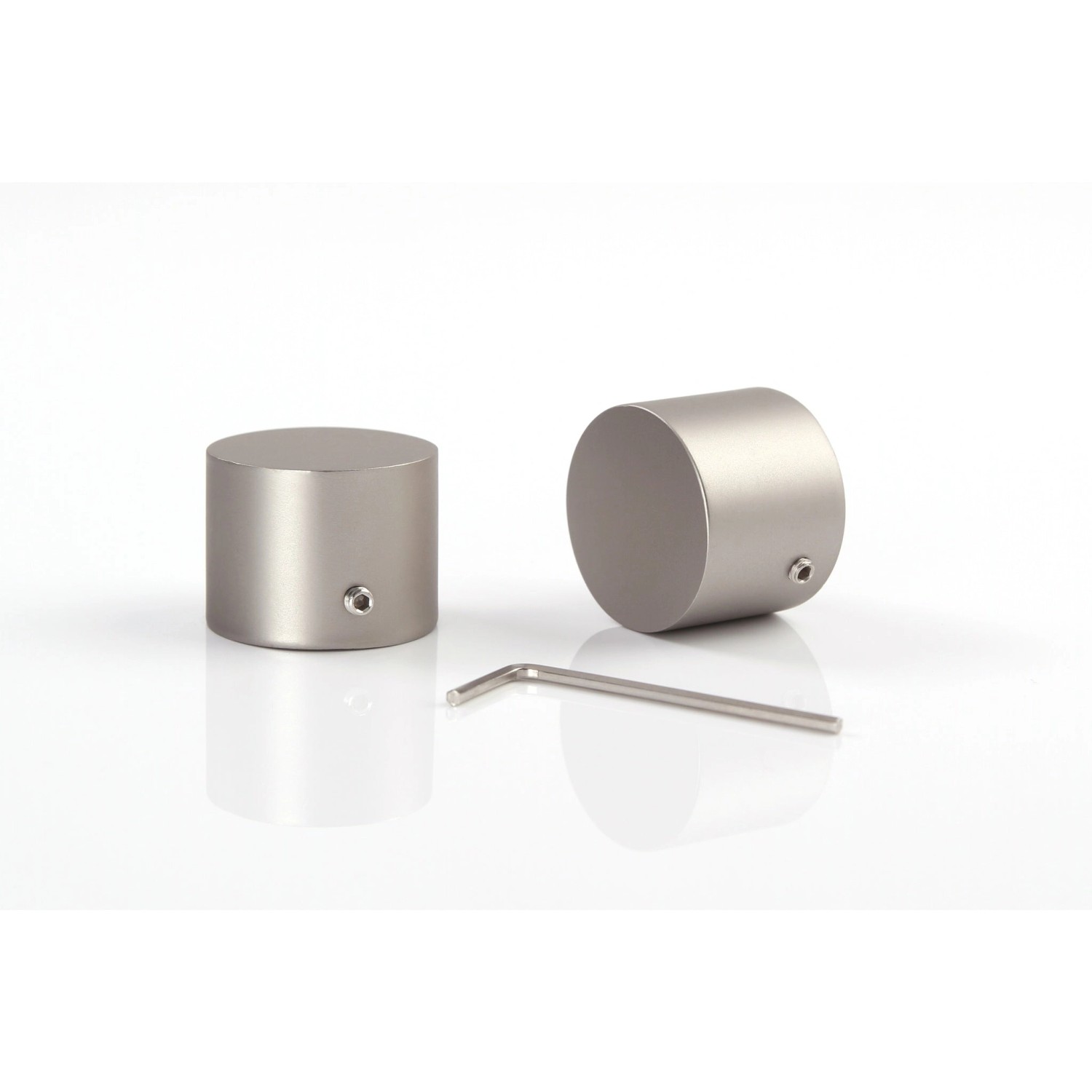 Deco-Raum Gardinenstange nach Maß 1-Lauf Kappe Ø 25mm Edelstahl-optik 210cm_8