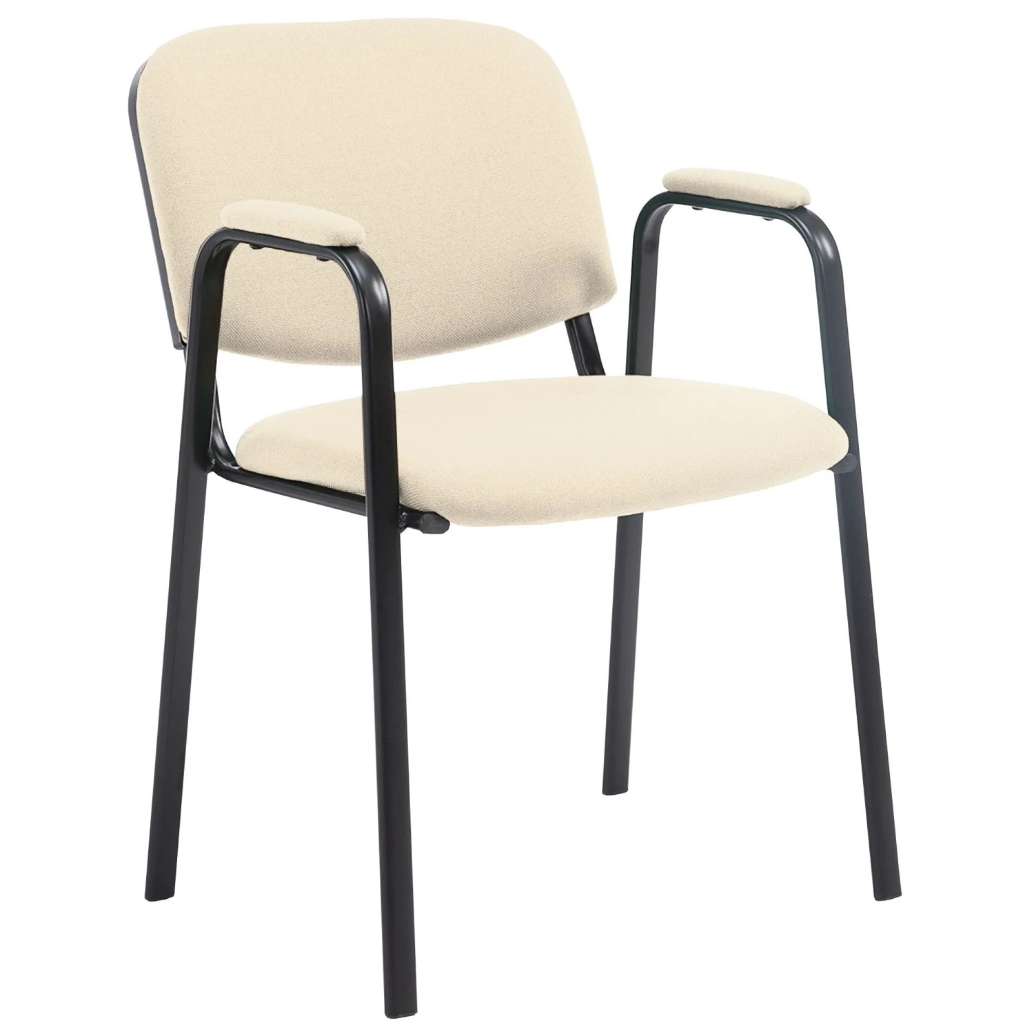 DELUKE Besucherstuhl ZAGREB Stoff Creme 53x55x79cm Konferenzstuhl Wartezimmerstuhl Bürostuhl