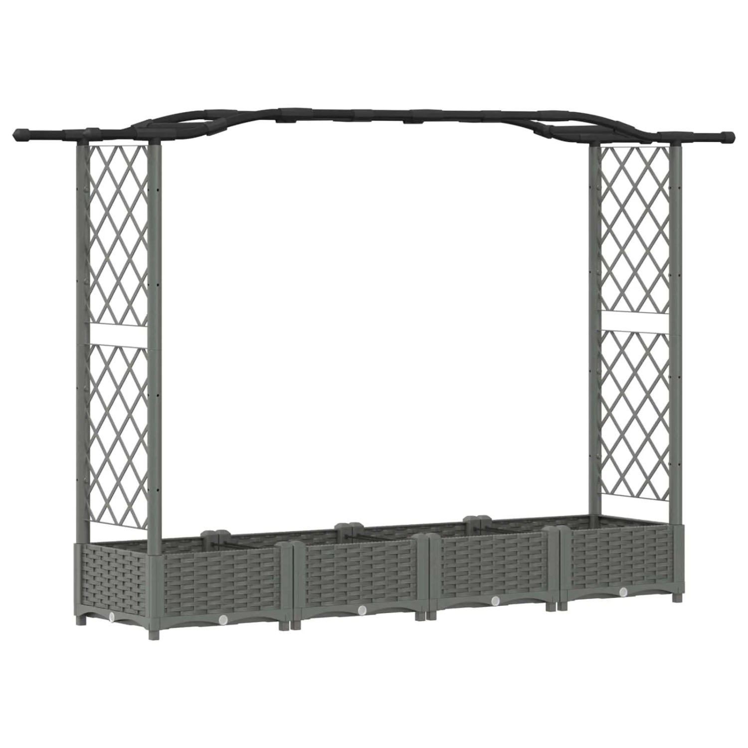 vidaXL Hochbeet mit Rankgitter und Dach Hellgrau 207 x 40 x 126 cm PP 42032577