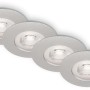 Brilo LED-Einbauleuchten Kulana, 4er-Set, Chrom matt, 4,9 W. Warmweißes Licht, ideal für Bad und Innenbereich.