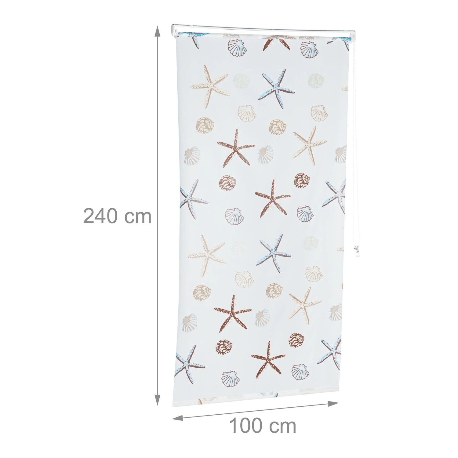 Relaxdays Duschrollo Kunststoff Aluminium Semitransparent Bedruckt Wasserabweisend Schnelltrocknend 100 cm x 240 cm 0,64 kg_4