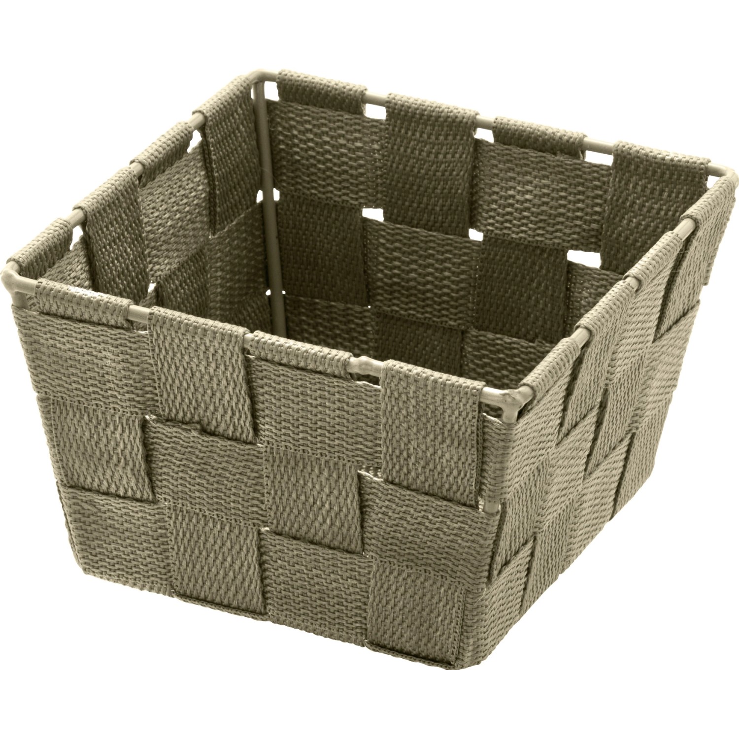 Wenko Aufbewahrungskorb Adria Mini Square Taupe 9 cm x 14 cm x 14 cm günstig online kaufen