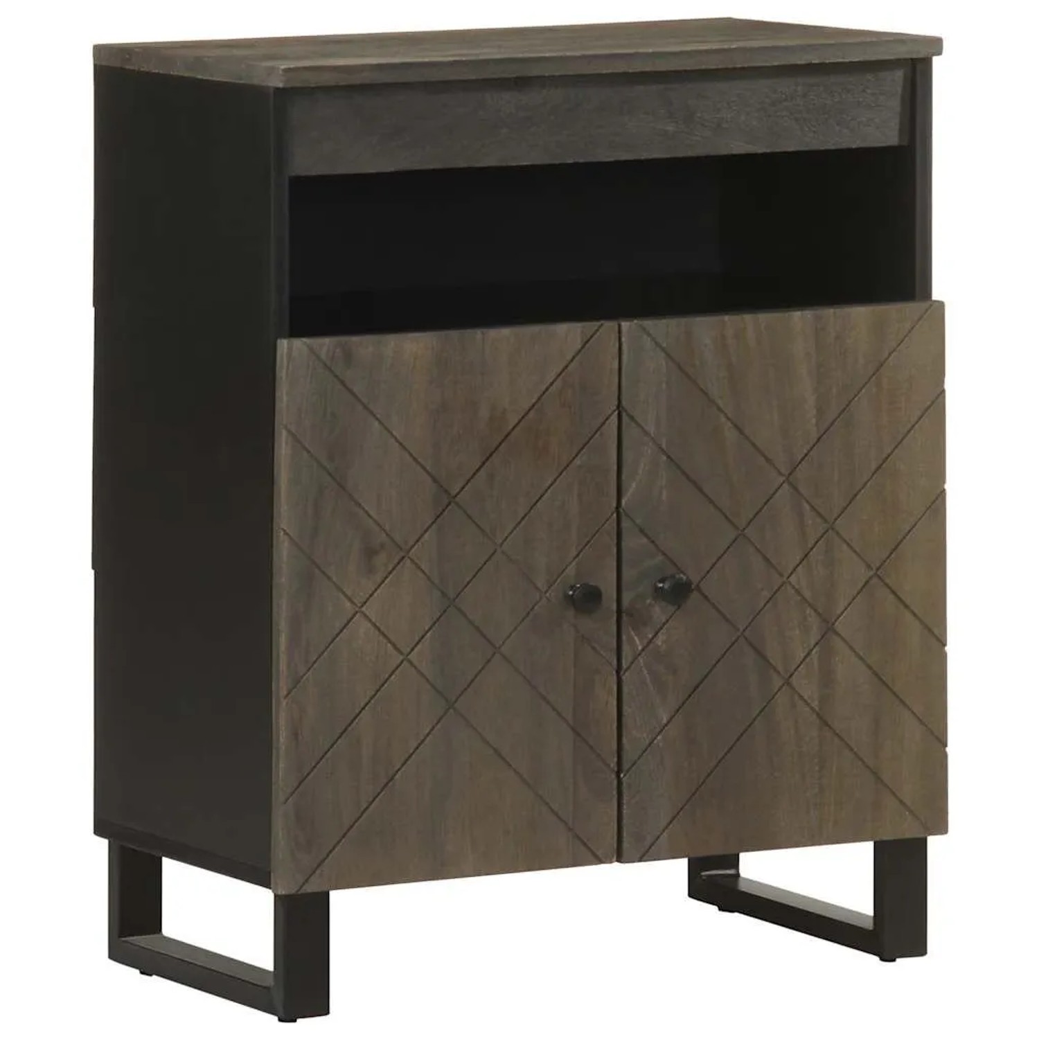 vidaXL Sideboard Schwarz 60x33x75 cm Massivholz Mango 4017709