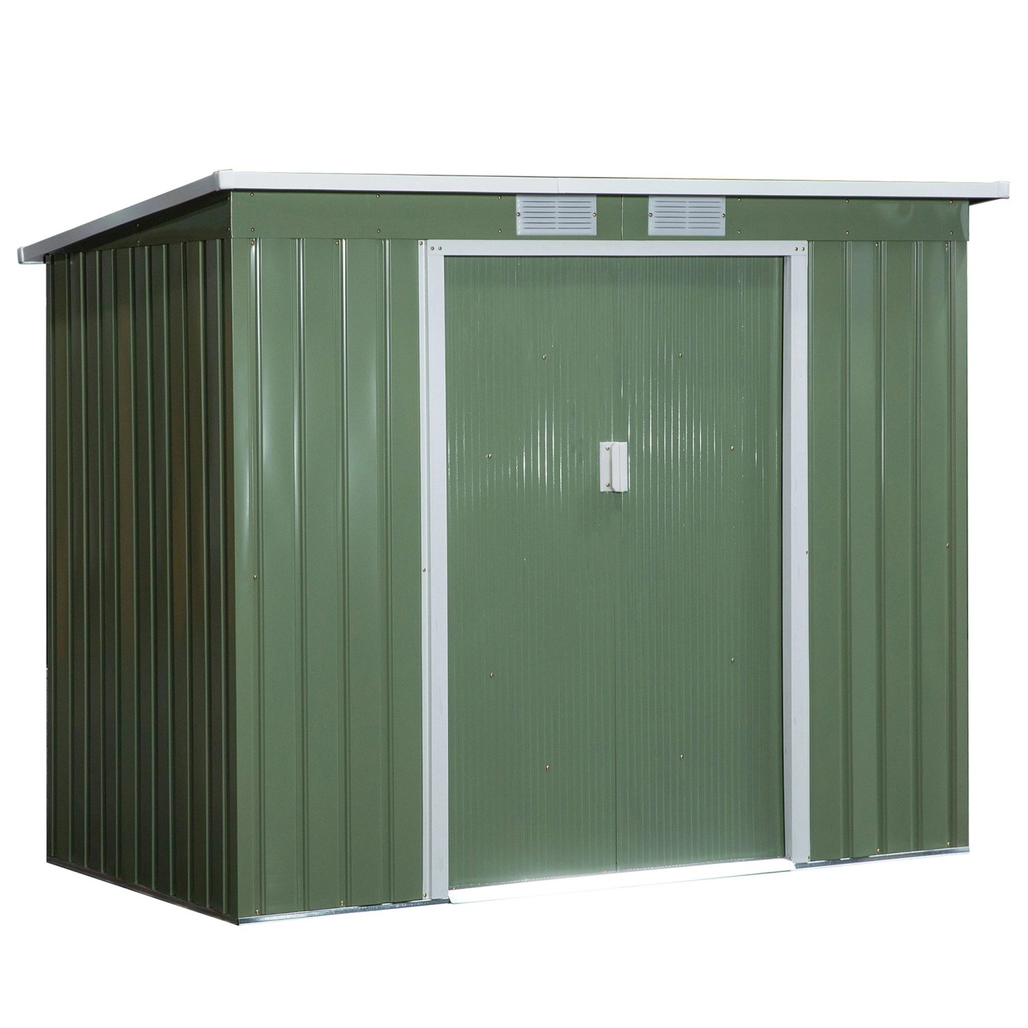 Outsunny Gerätehaus mit Lüftungsfenster Stahl  213L x 130B x 173H cm