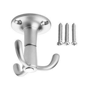 SOTECH 3-fach Drehhaken TROMSO, mattes Aluminium in Edelstahloptik, mit 3 Haken und Schrauben.