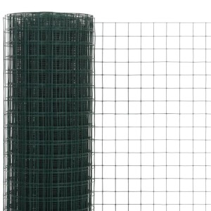 vidaXL Drahtzaun Stahl mit PVC-Beschichtung 25x0,5 m Grün 143632