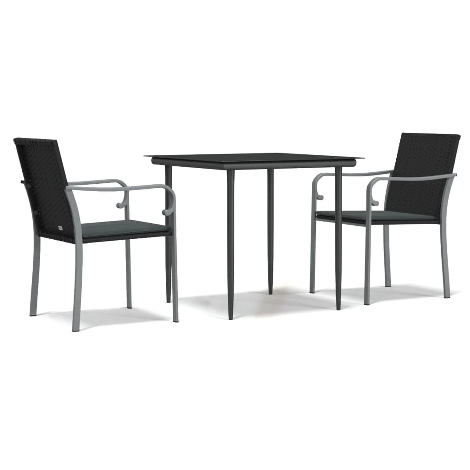 vidaXL 3-Tlg Garten-Essgruppe mit Kissen Poly Rattan und Stahl 3186939 günstig online kaufen