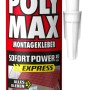 Rote Kartusche UHU Poly Max Montagekleber Sofort Power, weißer Klebstoff, zum Kleben, Montieren, Abdichten innen & außen.