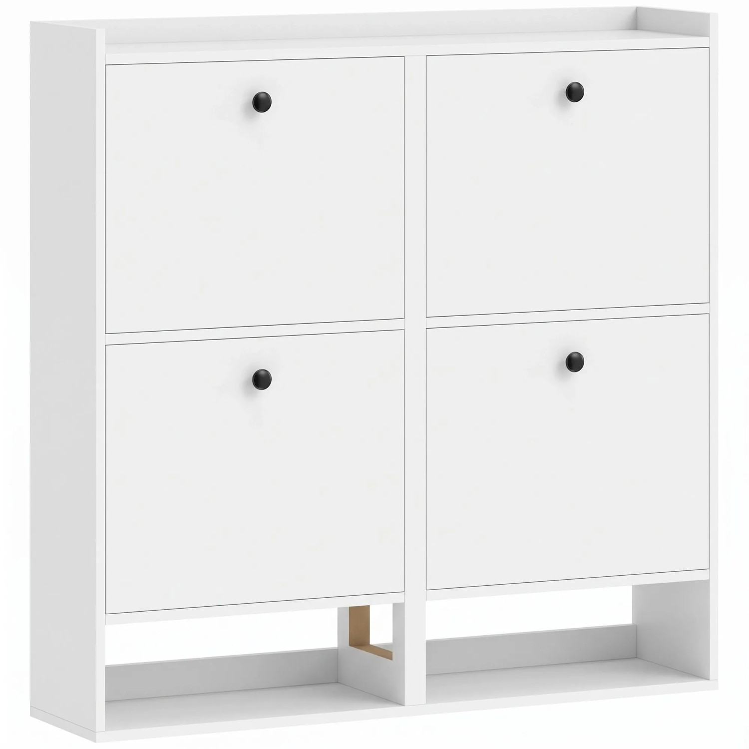 HOMCOM Schuhschrank MDF 100 x 24 x 100 cm Weiß