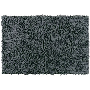 Wenko Badteppich Chenille, 50x80 cm, grau. Weicher, hochfloriger Badteppich für das Badezimmer.