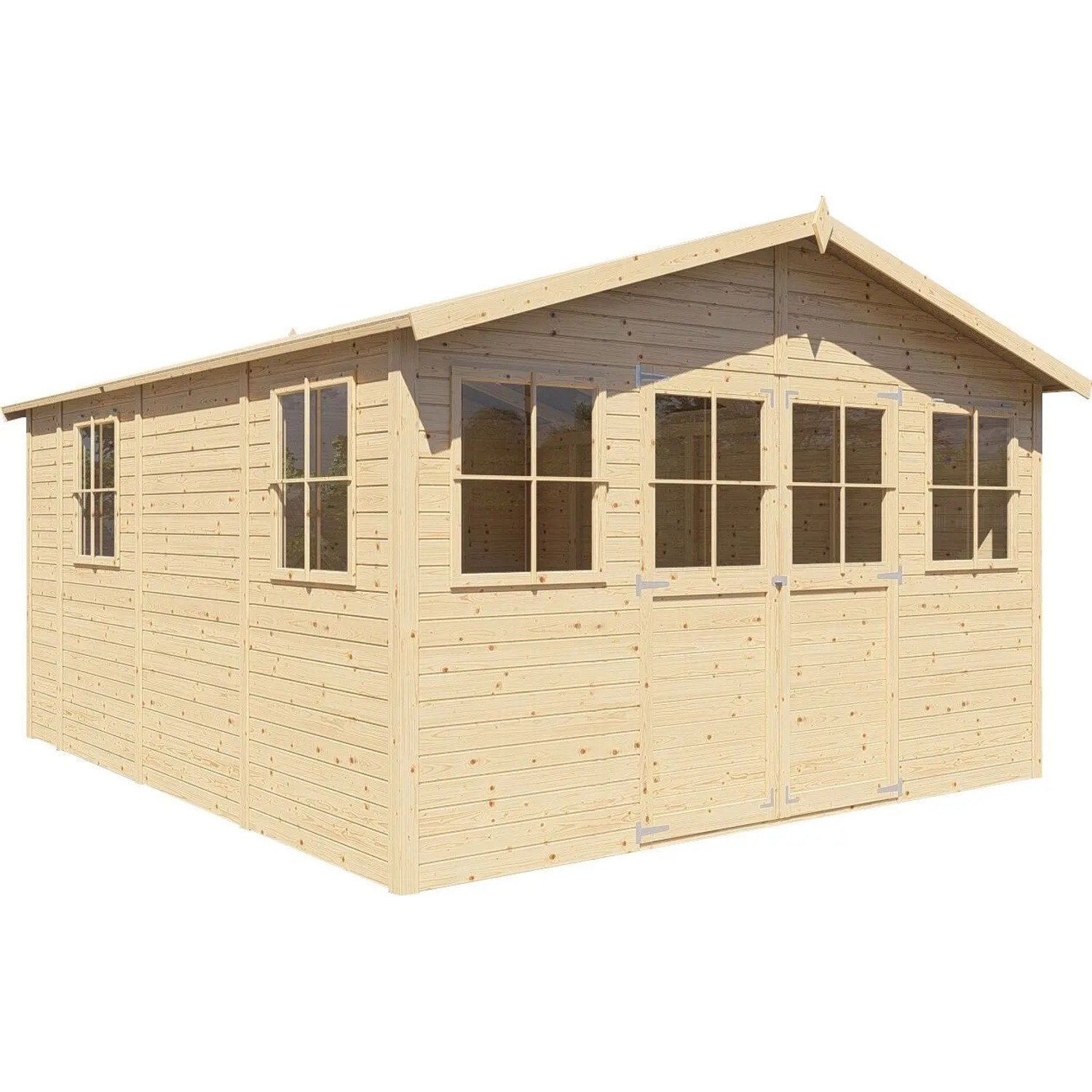 Bertilo Gartenhaus Holz Workshop 2 Naturbelassen 346x415 cm