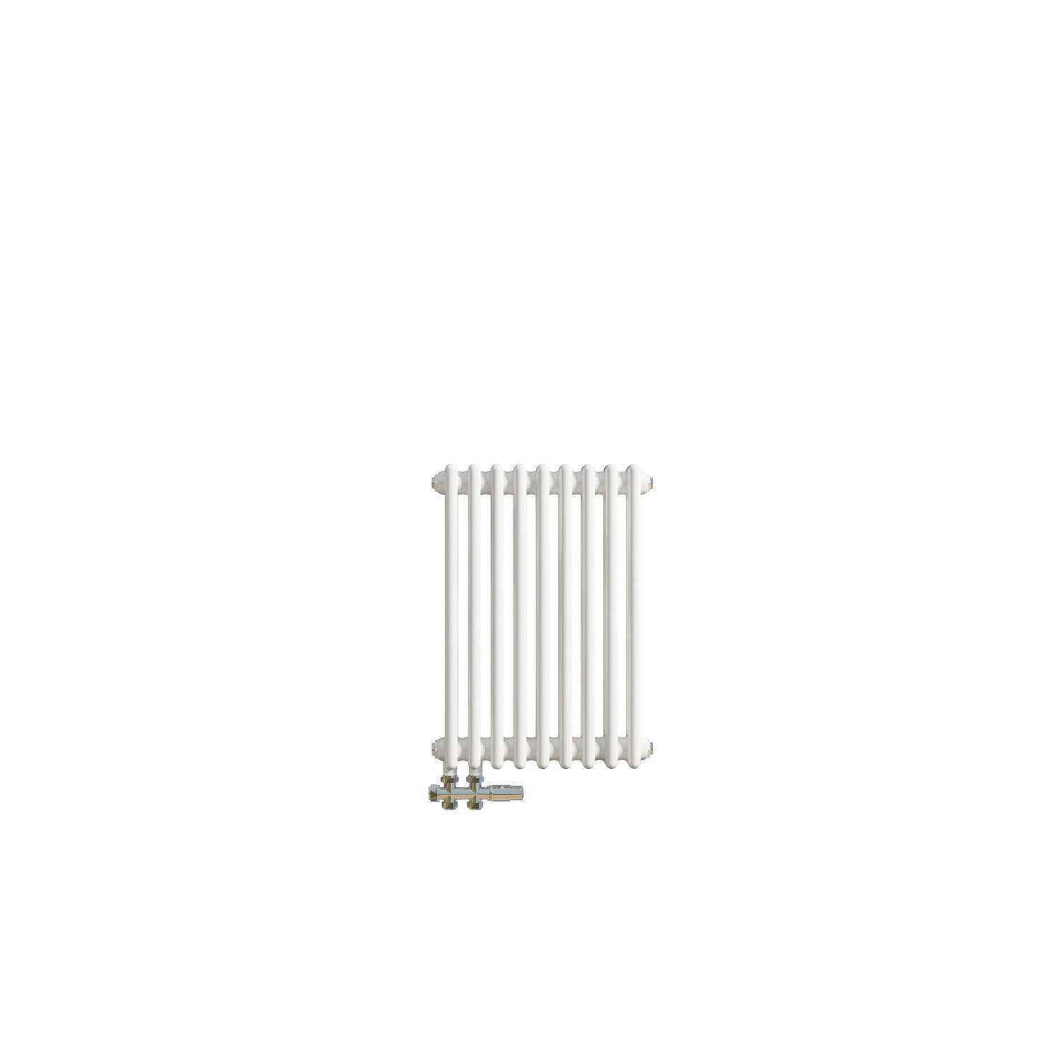 Duschparadies 2 Säulen Traditioneller Heizkörper in Gusseisen-Optik 600x425mm 484W für Warmwasserbetrieb Weiß