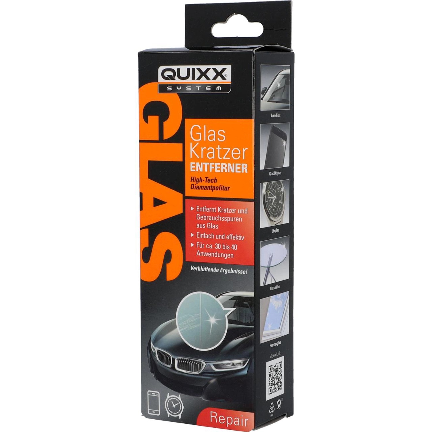 34-teiliges Glas Polier Set | Kratzer Entferner Mit Cerium Oxid | Für Fenster & Scheiben