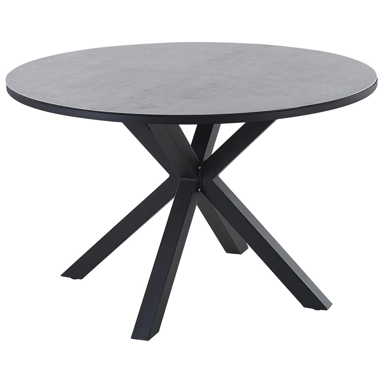 Beliani Runder Tisch MALETTO Grau Schwarz 120x120x66 günstig online kaufen