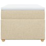 Cremefarbenes vidaXL Boxspringbett (90x190 cm) mit Matratze und Auflage.