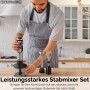 Steinborg Stabmixer Set mit Zerkleinerer und Schneebesen, 1500 Watt.