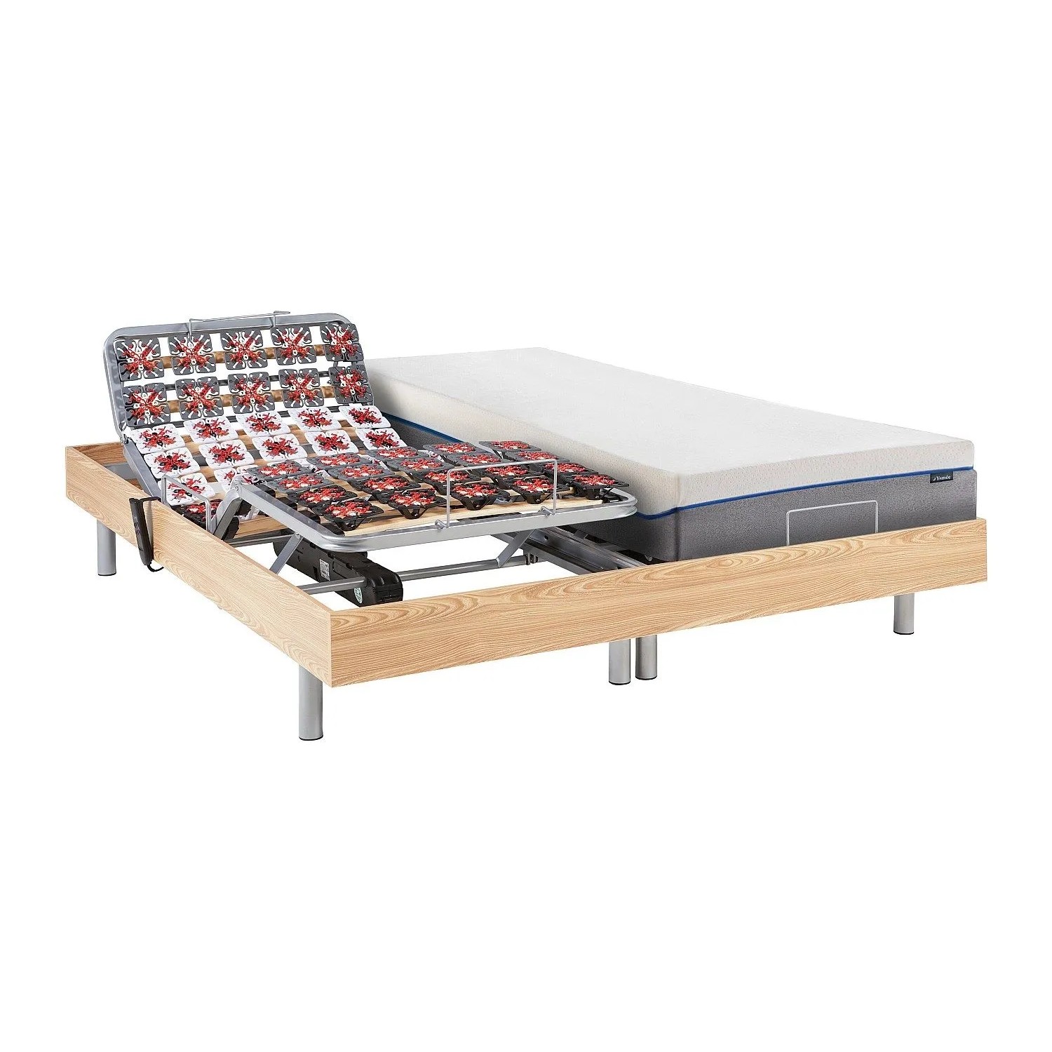 Vente-unique Bett Mit Elektrischem Lattenrost Hesiode Naturfarben Hell 200 cm  71 cm