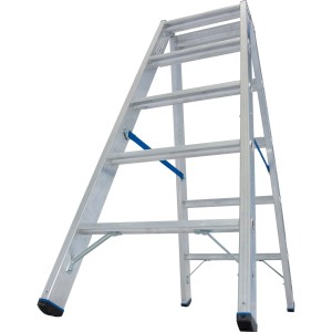 Krause Doppelleiter Stabilo mit 2x5 Stufen, Aluminiumleiter für den sicheren Einsatz.