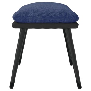 Blauer vidaXL Hocker mit Stoffbezug und schwarzen Metallbeinen, 45x29,5x39 cm.