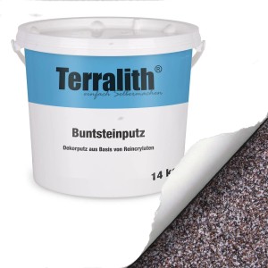 Terralith Buntsteinputz Mosaikputz, 1mm, 14kg, weiß, braun, schwarz. Effektputz für Innen & Außen.