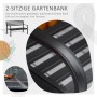 Schlichte Outsunny Gartenbank aus Metall mit Lattenoptik für 2 Personen.