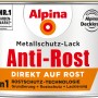 Dose Alpina Metallschutzlack Anti-Rost Gold glänzend, 300ml, 3in1 Rostschutz-Technologie.