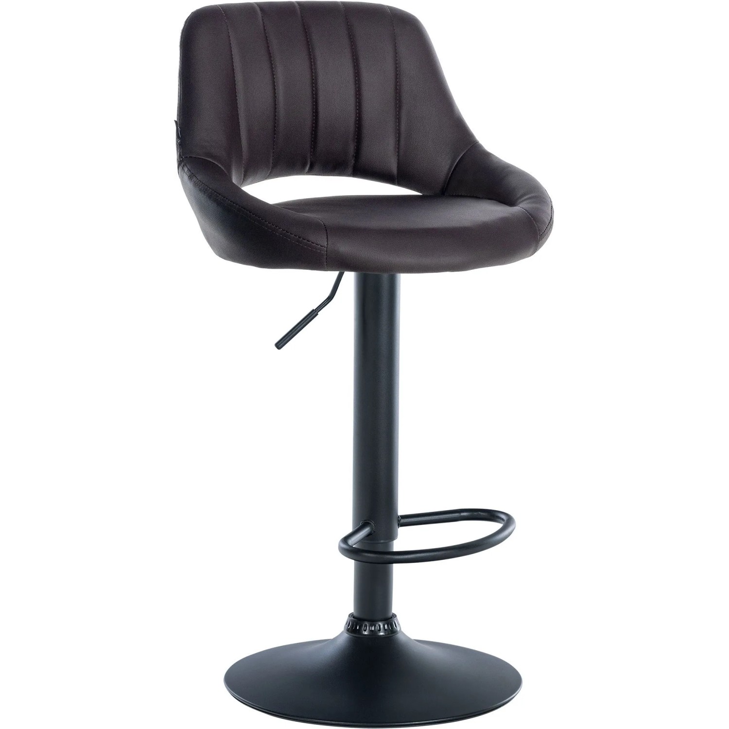 DELUKE Barhocker SEGAD Kunstleder Braun 47x48x85cm Schwarz Barstuhl Höhenverstellbar Mit Lehne Drehbar Tresenhocker Tresenstuhl