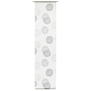 Gardinia Schiebevorhang Knäuel, weiß-grau, 60x245 cm. Fenster Vorhang mit modernem Muster.