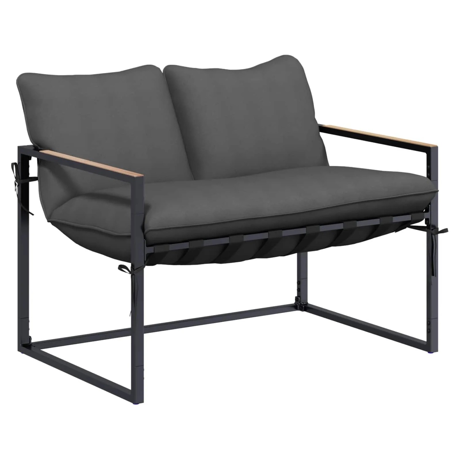 vidaXL Gartensofa-set Schwarz und Anthrazit Stahl 42034816