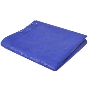 Rechteckige, blaue Poolabdeckung 400x207 cm aus PE (90 g/qm) für Stahlrahmenpools.