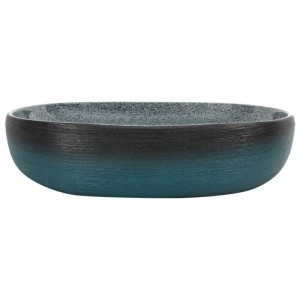 vidaXL Aufsatzwaschbecken Türkis Oval 59x40x14 cm Keramik 155101