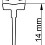 Technische Zeichnung: Schulte Einschubdichtung für Duschkabinen MasterClass/Garant, 6mm Glas, Maße 6,3x14mm.