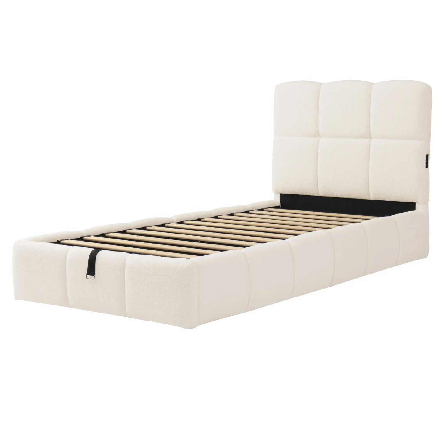 Merax Polsterbett 90x200cm Hydraulik USB Bouclé Beige