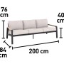 Branford Lounge-Sitzbank, 200 cm breit, Teil des 4-tlg. Lounge-Sets für Garten und Terrasse.