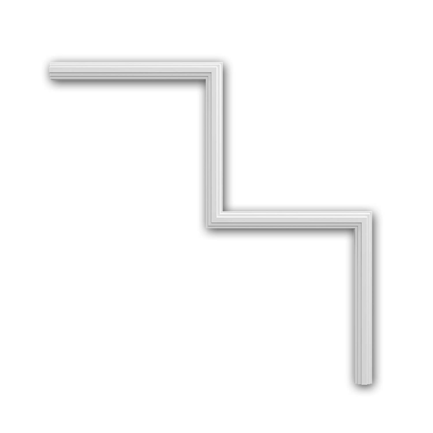 PROFHOME 152812 Eckelement Zierelement Dekorelement Stuck Ornament 28 cm x 1,5 cm x 28 cm Weiß