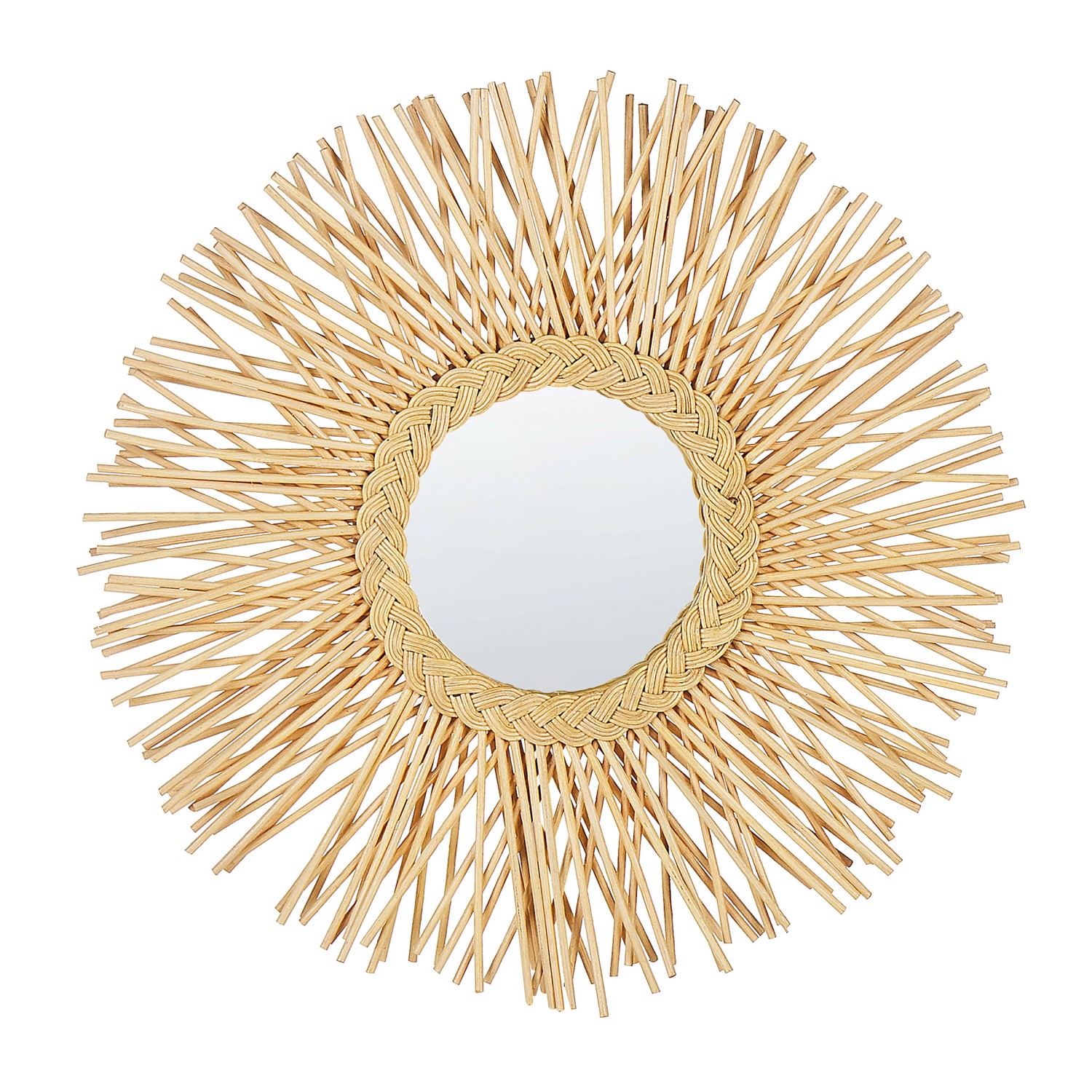 Beliani Wandspiegel KALASIN Naturfarben Beige 3x60x60